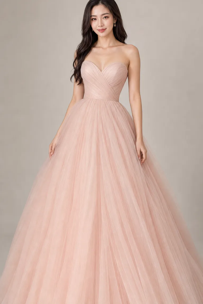 Blush Tulle Ball Gown