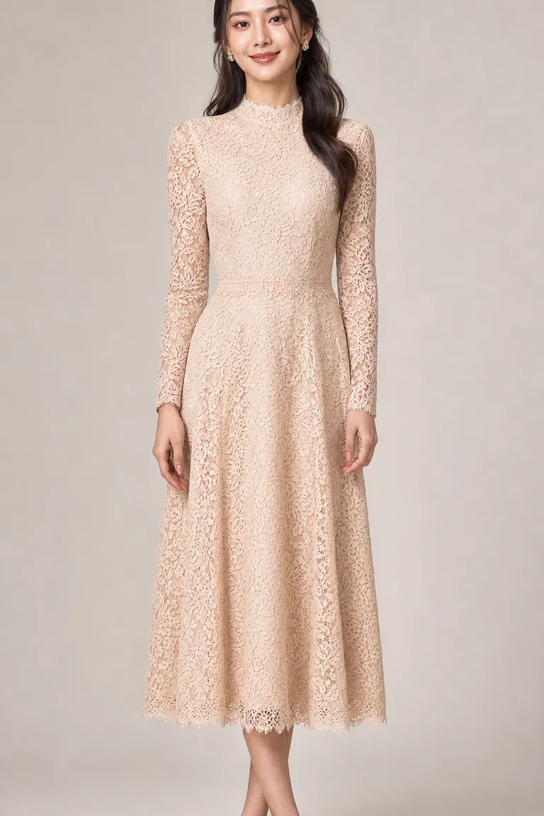 Champagne Lace Midi
