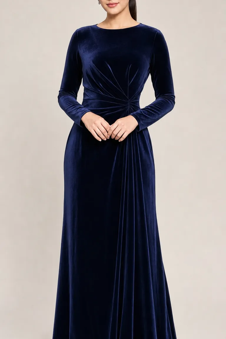 Navy Velvet Gown
