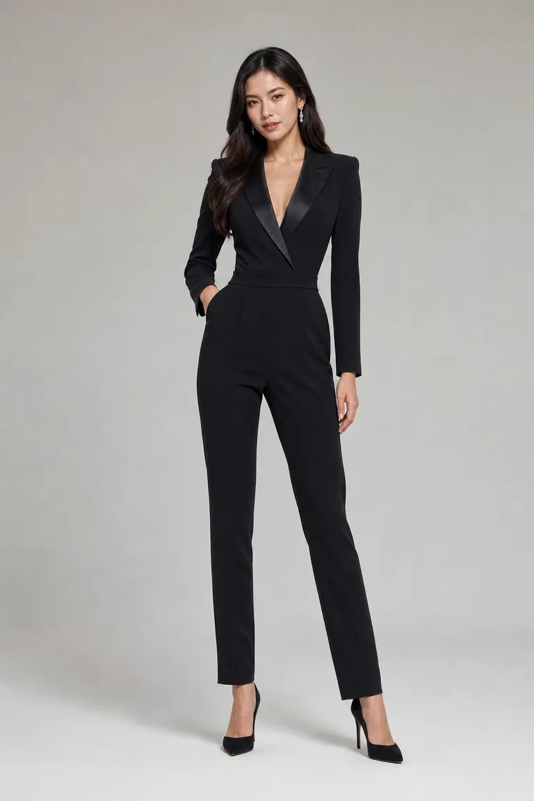 Onyx Tuxedo Jumpsuit