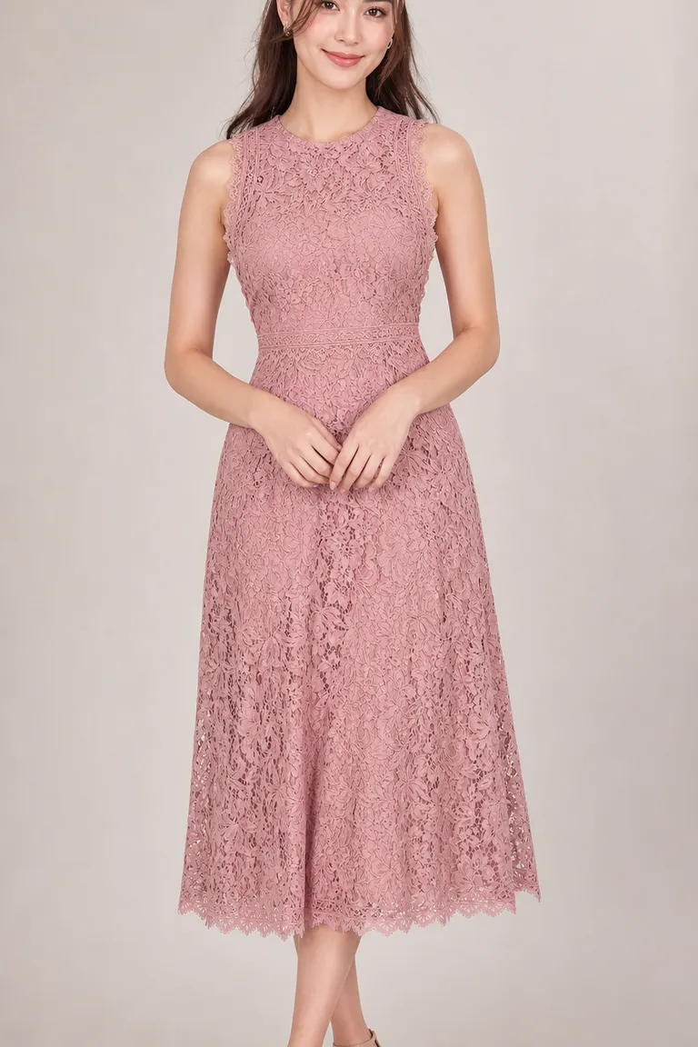 Rose Lace Midi