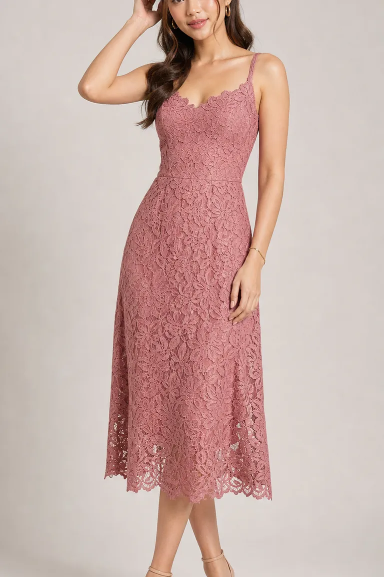 Rose Lace Midi