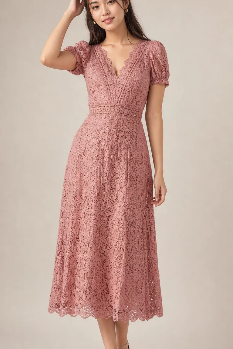 Rose Lace Midi